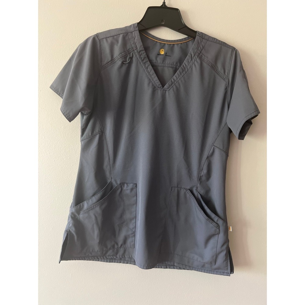 Carhartt Force Gray Scrub Top Small